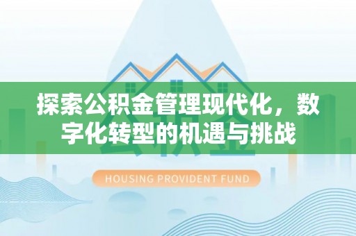 仪征探索公积金管理现代化，数字化转型的机遇与挑战