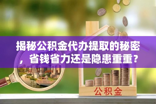 仪征揭秘公积金代办提取的秘密，省钱省力还是隐患重重？