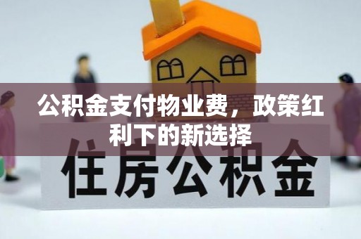 仪征公积金支付物业费，政策红利下的新选择